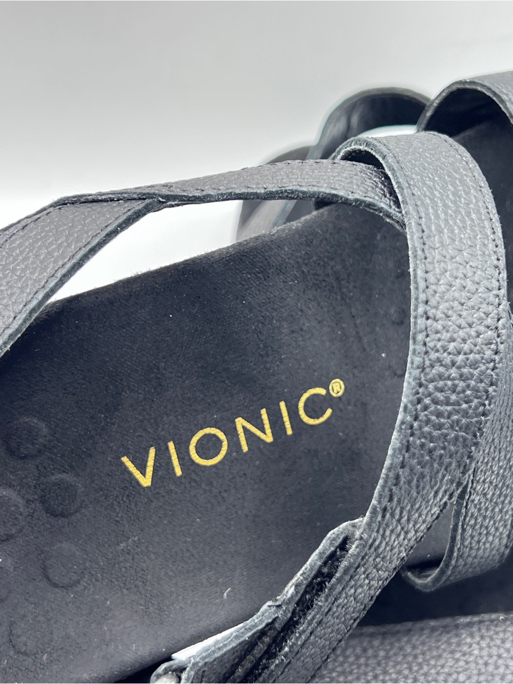 Vionic Raya Slingback Sandals, sz8 black pebbled leather adjustable straps - Picture 10 of 13